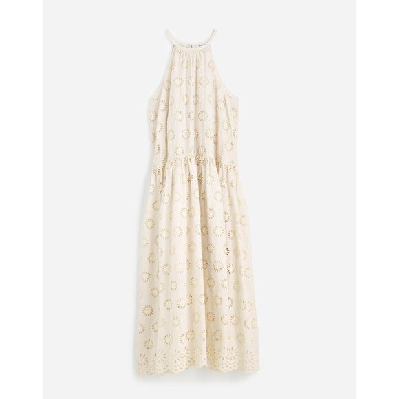 NWOT Madewell Embroidered Drop-Waist Maxi Dress Cream Floral Eyelet S - Picture 5 of 5